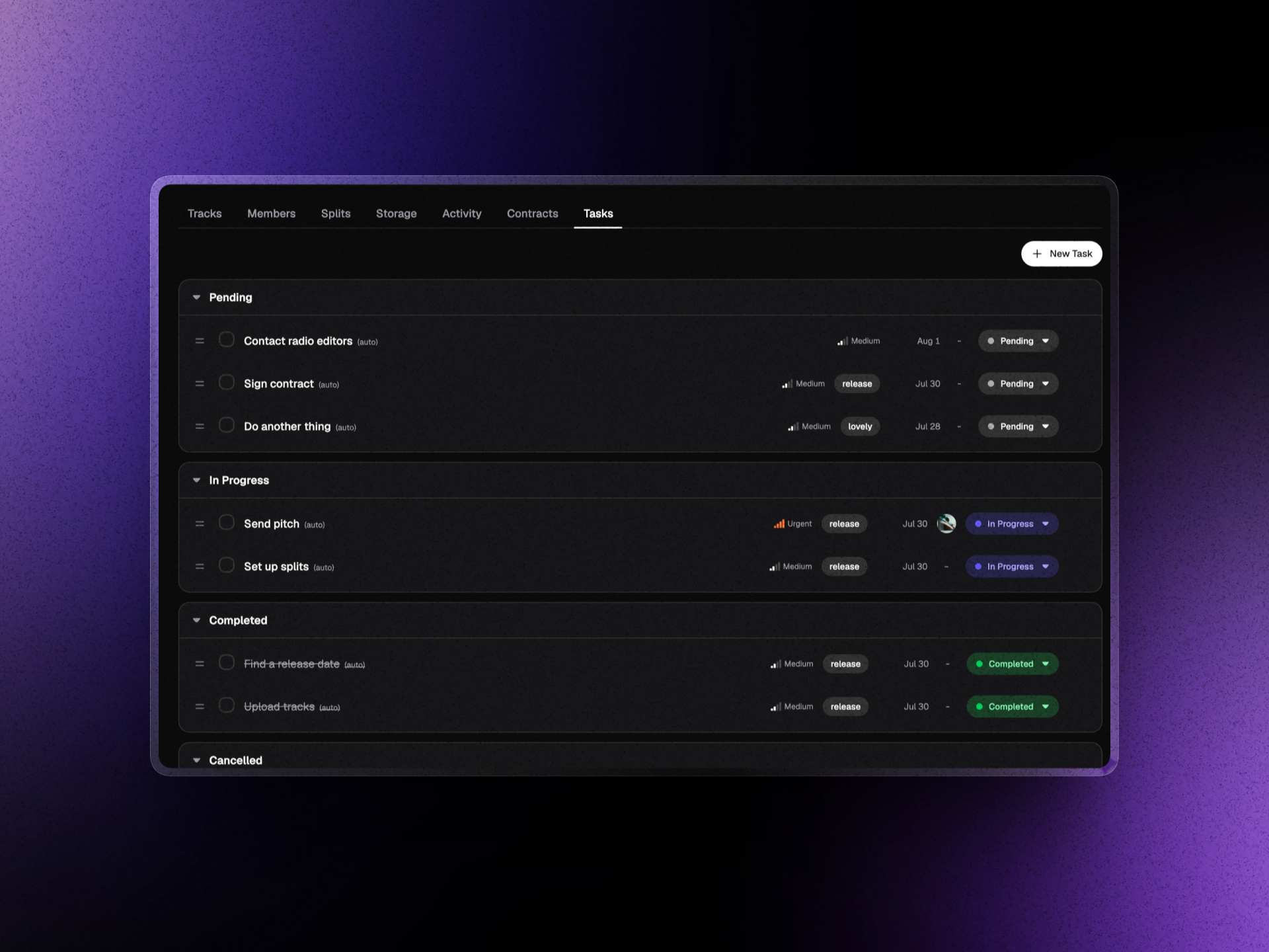 Tasks management